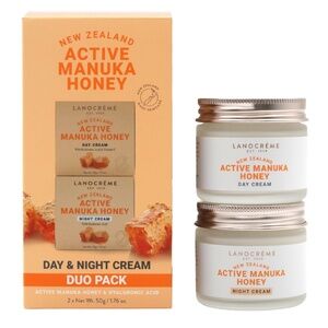 New 2pc Lanocrème Active Manuka Honey Day & Night Cream Duo Moisturizer 1.7oz